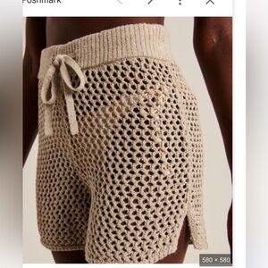 Abercrombie & Fitch Tan Crochet Shorts